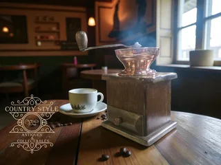 Vintage Box-Style Hand-Crank Coffee Grinder