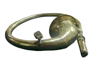 A collectible Cornet Simple (Circular Trumpet/Trombone), likely European (French) origin, dating to