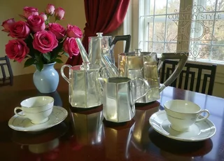 Art Deco French Silver-Plated 4-Piece Tea and Coffee Service