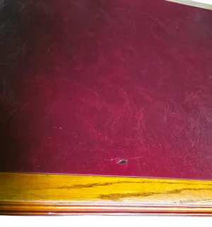 Executive Pedestal Desk with Red Leather Inlay