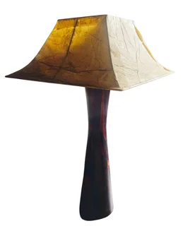 Dark Wood Hourglass Table Lamp