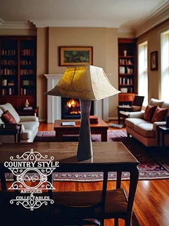 Dark Wood Hourglass Table Lamp