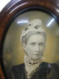 Antique Victorian Oval Portrait with Convex Glass