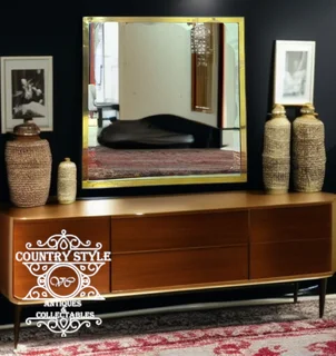 Mid-Century Modern Solid Brass Wall Mirror