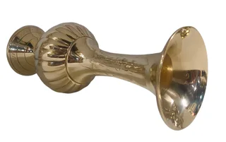 Vintage Polished Brass Ribbed Bud Vase