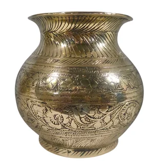 Handcrafted Engraved Brass Kalash