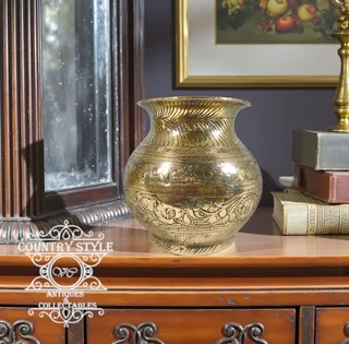 Handcrafted Engraved Brass Kalash