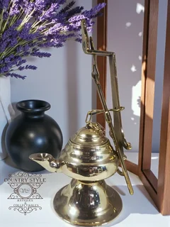 Antique-Style Brass Oil Lamp