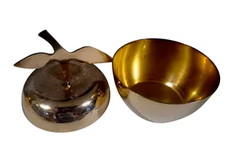 Mid-Century Modern Polished Brass Apple