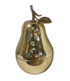 Mid-Century Brass Pear-Shaped Trinket Box/Container