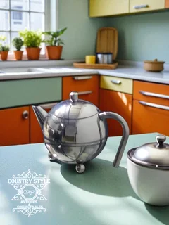 Mid-Century Teapot on Bun Feet