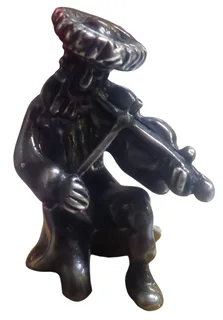 Ben-Zion Israel 925 Sterling Silver Fiddler Sculpture