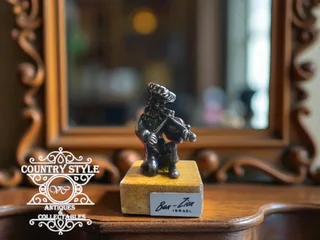 Ben-Zion Israel 925 Sterling Silver Fiddler Sculpture