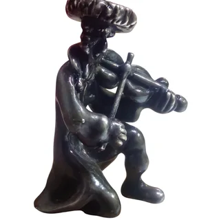 Ben-Zion Israel 925 Sterling Silver Fiddler Sculpture