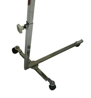 Mid-Century Chrome and Wood Adjustable Overbed Table