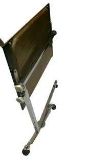 Mid-Century Chrome and Wood Adjustable Overbed Table