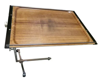 Mid-Century Chrome and Wood Adjustable Overbed Table