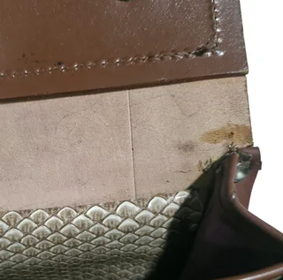 Vintage Brown Leather Accordion Briefcase