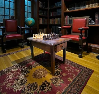 Vintage-Style Wooden Chess/Games Table