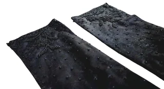 Exquisite Vintage Black Beaded Opera Gloves.