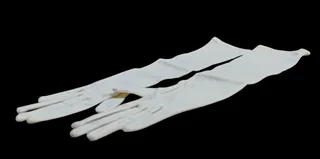 Vintage White Opera Length Evening Gloves