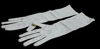 Vintage White Opera Length Evening Gloves