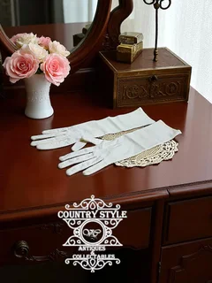Vintage White Opera Length Evening Gloves