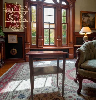 Mid-Century Modern Two-Tier Wooden Side Table