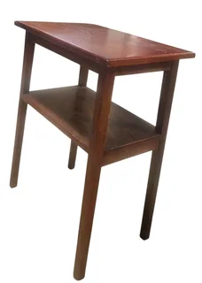 Mid-Century Modern Two-Tier Wooden Side Table