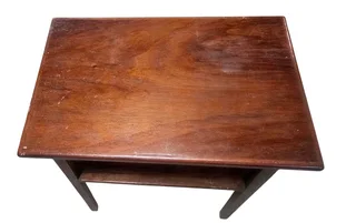 Mid-Century Modern Two-Tier Wooden Side Table