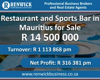 Business for Sale: Restaurant and Sports Bar in Mauritius