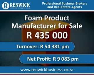 Business for Sale: Foam Product Manufacturer