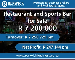 Business for Sale: Restaurant and Sports Bar