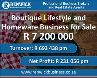 Business for Sale: Boutique Lifestyle and Homeware Business