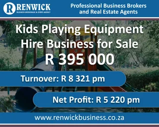 Business for Sale: Kids Playing Equipment Hire Business