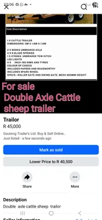 Double axle cattle sheep trailor for sale
