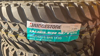 Brand new Bridgestone LT265 75 R16 Mud terrain. Manufacture Year: 2023. Set R11500.