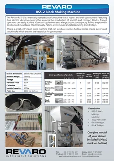 Revaro RS5-2.5 semi auto static brick block and paver making machine.