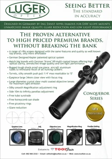 Luger Optic Conqueror range of rifle scopes