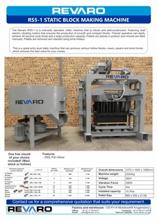 Revaro RS Range of brick making machines Profitable Affordable