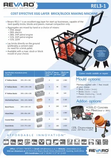 Egg Layer REL3-1 Affordable high output block brick and paver making machine