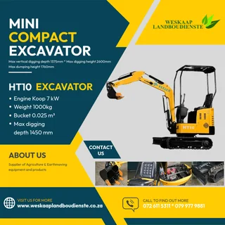 Mini Excavator / Compak Slootgrawer / Farms / Plase / Kontrakteurs / Builders