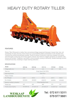 Rotavators / Tillers / Grondbewerking / Boerdery / Farming / Saadbes