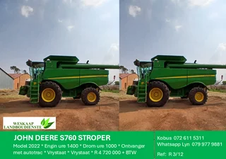 John Deere S760 Stroper / Harvester