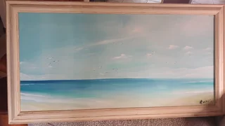 Origenal framed painting on board144 cm by 77 cm