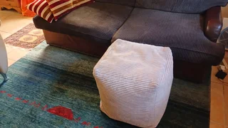 Corduroy foot rest / Pouf/ Ottoman.