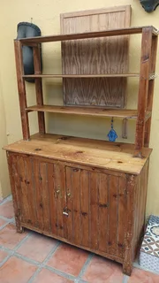 Antique Rustic Oregon Pine Kitchen Cupboard / sideboard
