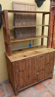 Antique Rustic Oregon Pine Kitchen Cupboard / sideboard
