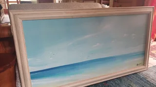 Origenal framed painting on board144 cm by 77 cm