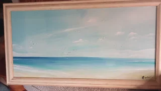 Origenal framed painting on board144 cm by 77 cm